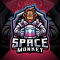 Space monkey esport mascot logo design