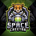 Space cheetah esport mascot logo design Royalty Free Stock Photo