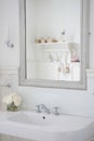 Mirror Above Bathroom Sink Royalty Free Stock Photo