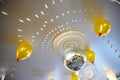 Mirror ball on the ceiling wedding banquet hall Royalty Free Stock Photo