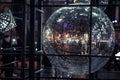 Mirror ball in disco hall