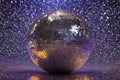 Mirror Ball Disco Lights Club Dance Party Glitter Background Royalty Free Stock Photo