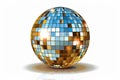 Mirror ball 70s seventies music vector illustration Generative AI Royalty Free Stock Photo