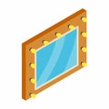 Mirror with bulbs for makeup icon