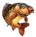 Mirror Carp Illustration. Isolated on white background.