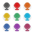 Mirror color icon set isolated on white background Royalty Free Stock Photo