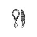 mirror, comb line icon. Elements of wedding illustration icons. Signs, symbols can be used for web, logo, mobile app, UI, UX