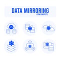 Mirror data icon. Data duplication symbol. Redundant data illustration. Data backup icon.