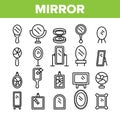 Mirror Different Form Collection Icons Set Vector