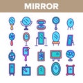 Mirror Different Form Color Icons Set Vector