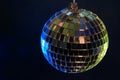 Mirror disco ball on a dark blue background Royalty Free Stock Photo
