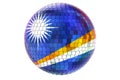 Mirror disco ball with Marshallese flag, 3D rendering