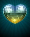 Mirror disco ball in the shape of heart