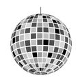 Mirror discoball icon. Shining night club sphere. Dance music party disco ball. Mirrorball in 70s 80s retro discotheque Royalty Free Stock Photo