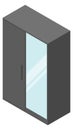 Mirror door closet. Isometric wardrobe. Furniture icon