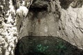 Colorful reflections at underground salt mine Cathedral Zipaquira in Nemocon, Colombia Royalty Free Stock Photo