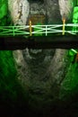 Colorful reflections at underground salt mine Cathedral Zipaquira in Nemocon, Colombia Royalty Free Stock Photo