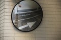 Mirror at the exit of a parking garage in Cincinnati Ohio Royalty Free Stock Photo