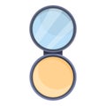 Mirror face powder icon cartoon vector. Cosmetic makeup