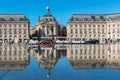 Mirror fountain in Bordeaux, France Royalty Free Stock Photo