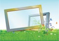 Mirror frame on lawn