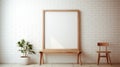 mirror frame white wall Royalty Free Stock Photo