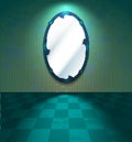 Mirror in a green room