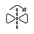 Mirror horizontally icon vector sign and symbol isolated on white background, Mirror horizontally logo concept