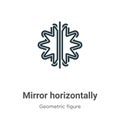 Mirror horizontally outline vector icon. Thin line black mirror horizontally icon, flat vector simple element illustration from