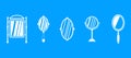 Mirror icon blue set vector Royalty Free Stock Photo