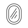 Mirror icon in line design. mirror, oval mirror, wall mirror, home decor, room accessory on white background vector. mirror Royalty Free Stock Photo