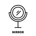 Mirror icon or logo in modern line style.