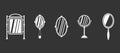 Mirror icon set grey vector Royalty Free Stock Photo