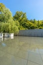 Mirror lake at D.T. Suzuki Museum. Dedicated to the life and works of Buddhist philosopher Suzuki Daisetz Teitaro. Designed by Arc Royalty Free Stock Photo