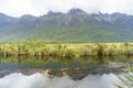 Mirror lake, Fjordland National Park, New Zealand Royalty Free Stock Photo