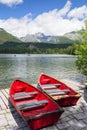 Mirror lake of the high mountains Royalty Free Stock Photo