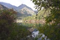 Mirror lake in jiuzhaigou Royalty Free Stock Photo