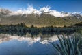 Mirror Lake Milford Sound National Park New Zealand Royalty Free Stock Photo