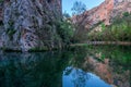 The Monasterio de Piedra park in Nuevalos, Spain, in a hundred-year-old forest full of magical waterfalls