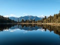 Mirror lake in New Zealand Royalty Free Stock Photo