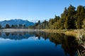 Mirror lake in New Zealand outback Royalty Free Stock Photo