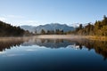 Mirror lake in New Zealand outback Royalty Free Stock Photo