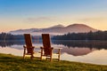 Mirror Lake sunrise Lake Placid New York