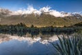 Mirror Lake, Te Anau-Milford Sound Highway in Southland, New Zealand Royalty Free Stock Photo