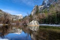 Mirror Lake at winter - Yosemite National Park, California, USA Royalty Free Stock Photo