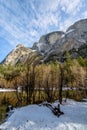 Mirror Lake at winter - Yosemite National Park, California, USA Royalty Free Stock Photo