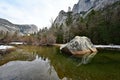 Mirror Lake in Yosemite National Park, California. Royalty Free Stock Photo