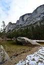 Mirror Lake in Yosemite National Park, California. Royalty Free Stock Photo