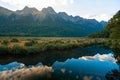 Mirror Lakes South Island of New Zealand Royalty Free Stock Photo