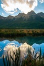 Mirror Lakes New Zealand, Fiordland National Park Royalty Free Stock Photo